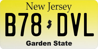 NJ license plate B78DVL