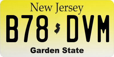 NJ license plate B78DVM