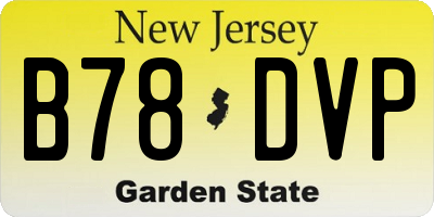 NJ license plate B78DVP