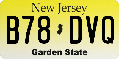 NJ license plate B78DVQ