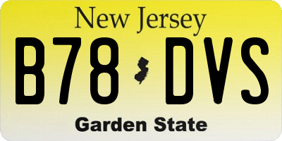 NJ license plate B78DVS