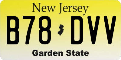 NJ license plate B78DVV