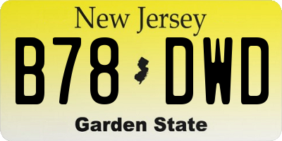 NJ license plate B78DWD