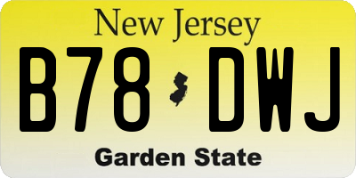 NJ license plate B78DWJ