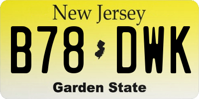 NJ license plate B78DWK