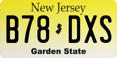 NJ license plate B78DXS