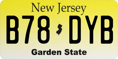 NJ license plate B78DYB