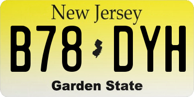 NJ license plate B78DYH