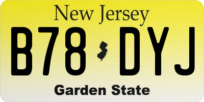 NJ license plate B78DYJ