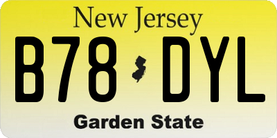NJ license plate B78DYL