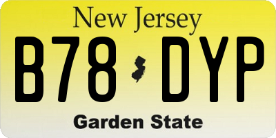 NJ license plate B78DYP