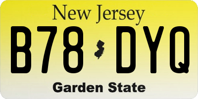 NJ license plate B78DYQ