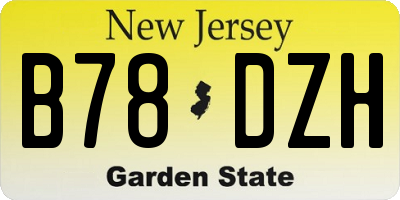 NJ license plate B78DZH
