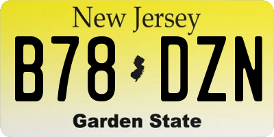 NJ license plate B78DZN