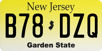 NJ license plate B78DZQ