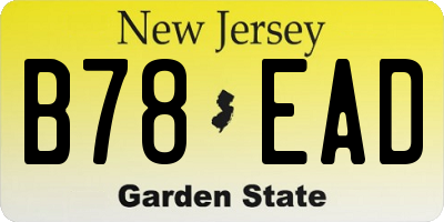 NJ license plate B78EAD