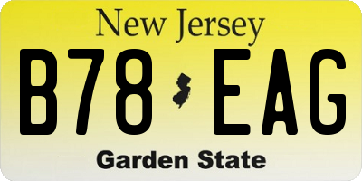 NJ license plate B78EAG