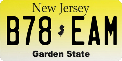 NJ license plate B78EAM