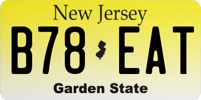 NJ license plate B78EAT