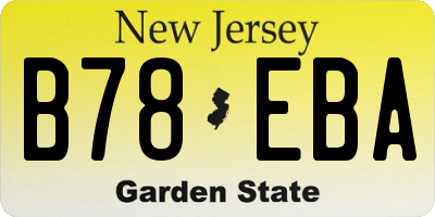 NJ license plate B78EBA
