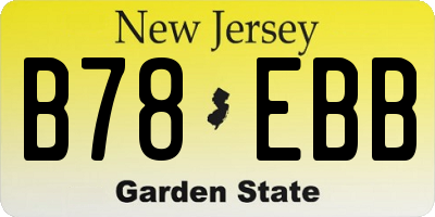 NJ license plate B78EBB
