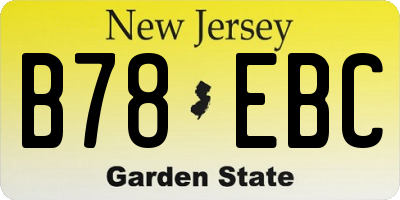 NJ license plate B78EBC