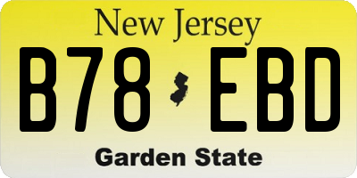 NJ license plate B78EBD