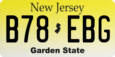 NJ license plate B78EBG