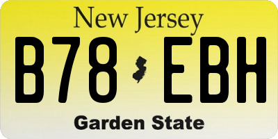 NJ license plate B78EBH