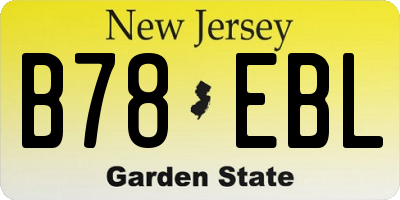 NJ license plate B78EBL