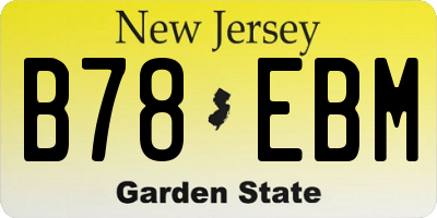 NJ license plate B78EBM