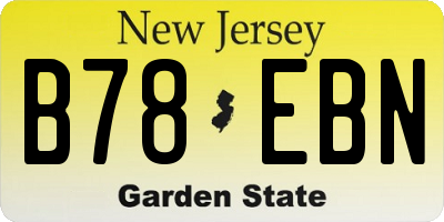 NJ license plate B78EBN