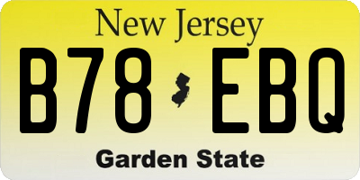 NJ license plate B78EBQ