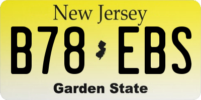 NJ license plate B78EBS