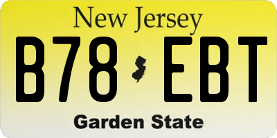NJ license plate B78EBT