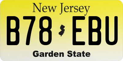 NJ license plate B78EBU