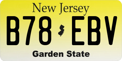 NJ license plate B78EBV