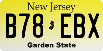 NJ license plate B78EBX