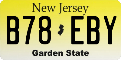 NJ license plate B78EBY