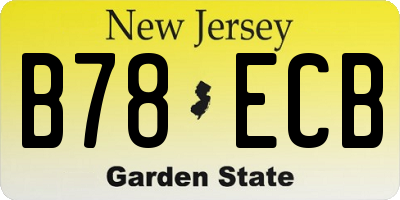 NJ license plate B78ECB