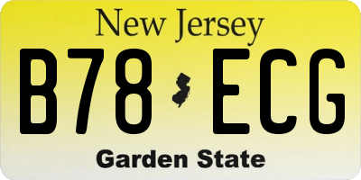 NJ license plate B78ECG