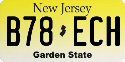NJ license plate B78ECH