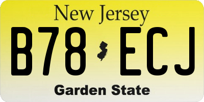 NJ license plate B78ECJ