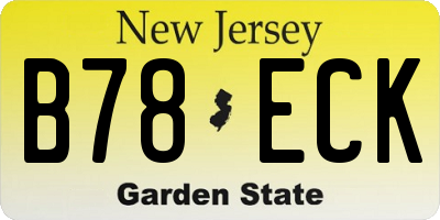 NJ license plate B78ECK