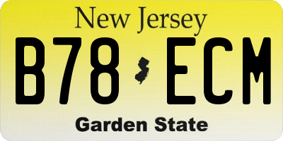 NJ license plate B78ECM