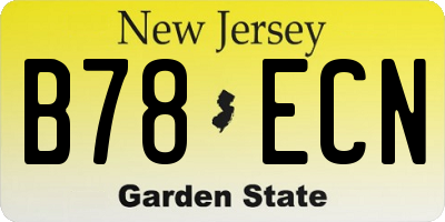 NJ license plate B78ECN