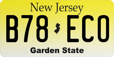 NJ license plate B78ECO