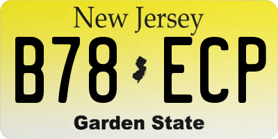 NJ license plate B78ECP