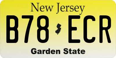 NJ license plate B78ECR