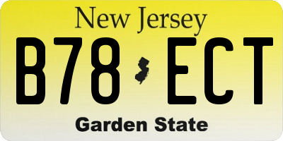 NJ license plate B78ECT